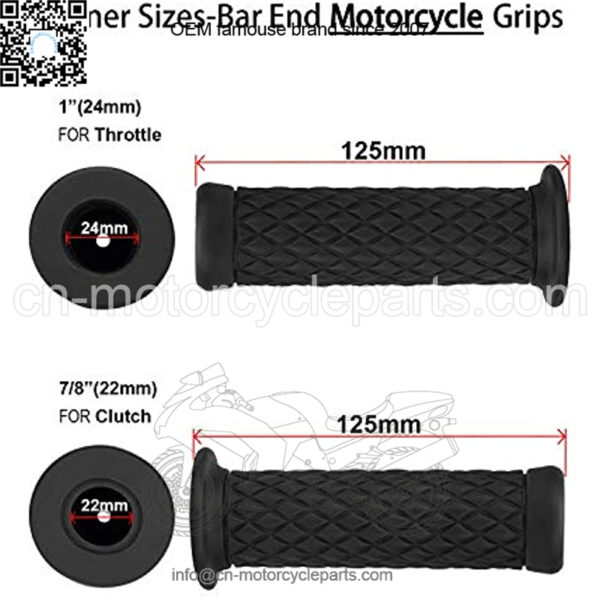 Techjayse 7/8" Universal Motorcycle Hand Bar Grips Pillow Grip Anti-Slip Rubber Racing Grip for Dirt Bike Motocross Compatible with Harley  Triumph Yamaha Kawasaki,Different Size - Image 2