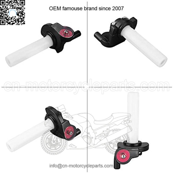 Throttle Grips,22mm Aluminum Alloy/Plastic Motorcycle Visual Throttle Grips Twist Gas Throttle Handle Throttle Control for 50cc-160cc ATV Dirt Bike (Red) - Image 4