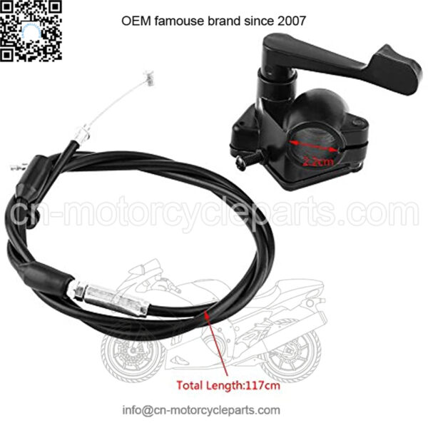 Thumb Throttle Accelerator 0.86 Inch Hole Diameter Thumb Accelerator Controller & 117cm/46 Inch Throttle Wire Cable Assembly Kit for Motorcycle ATV Dirt Bike Universal - Image 4