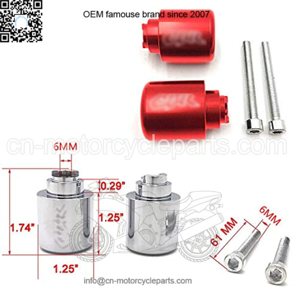 MT220-010-CBR- Red Bar Ends Compatible with CB 559 919 CBR 600 1000 VFR 800 VTR RC51 Gold Wing GL 1800