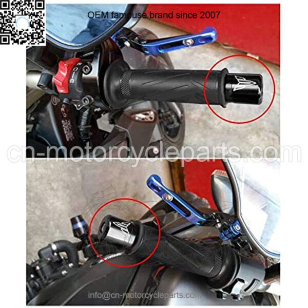 Handlebar Grips Bar Ends Slider, Bar End Caps, with Hex Key Compatible with YAMAHA MT-07 MT-09 MT-10 XSR700 CNC Aluminum   Black - Image 5