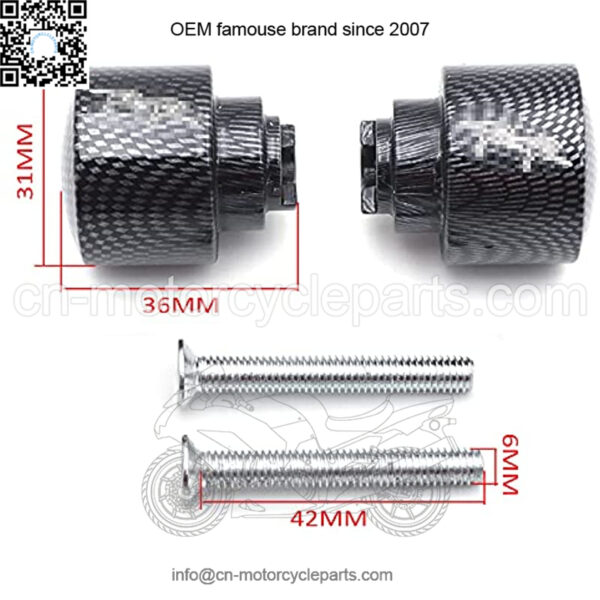 MT220-013- Hand Bar Ends Compatible with Cbr 250 600 900 929 954Rr 1100 Rr Cbr1100Xx Rc51 Carbon - Image 2