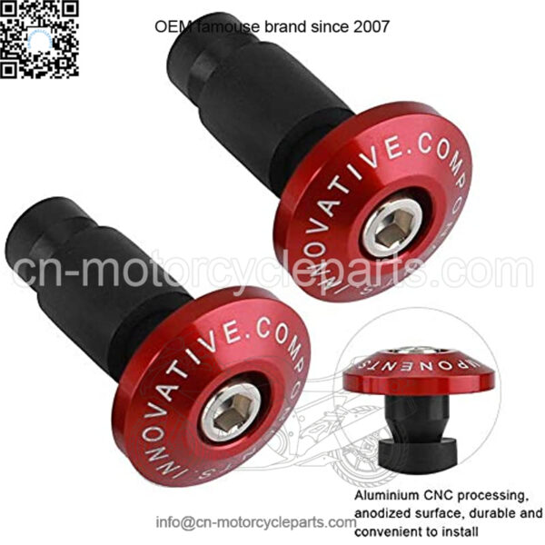 Handlebar End Cap, 22mm 7/8inch Motorcycle Handlebar End Slider Plug Caps for Racing ATV Offroad(Red) - Image 3