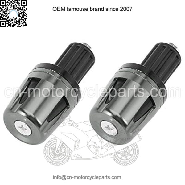 Pair Universal 17mm Aluminum Alloy Hand Grips Handlebar End Caps Plug Bar End for Motorcycle Gray