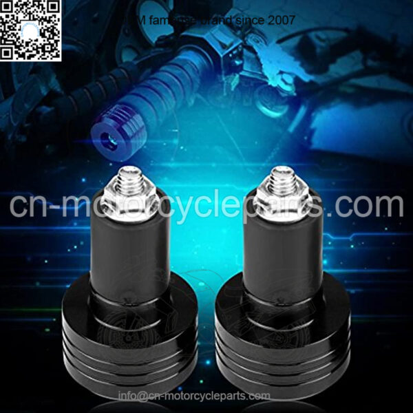 Handlebar Grips Bar End Plugs, Pair of 22mm Universal Aluminum Motorcycle Grip Handlebar Ends Weight Balance Plug(Black) - Image 4