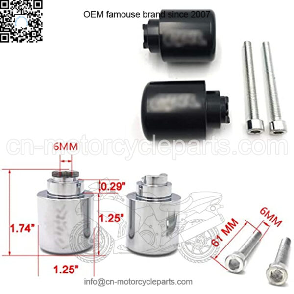 MT220-010- CBR Bar Ends Compatible with CBR954RR 02-03 CBR600RR 03-13 Gold Wing 1800 01-13 - Image 5