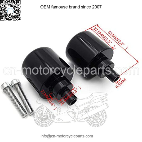 MT325-006- Black Bar Ends Compatible with Cbr600 Vfr800 Cb919 900Rr 929Rr 954Rr Vtr Rc51 Gl1800 - Image 2