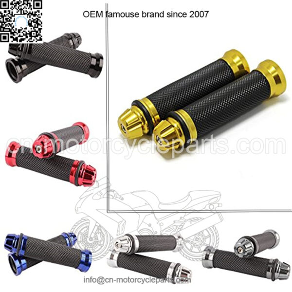Motorcycle Grips Alluminum Bar End Thruster Grip 7/8" 22mm 24mm Motorcycle Handlebar Grips Compatible with Honda Yamaha Kawasaki(Gold)