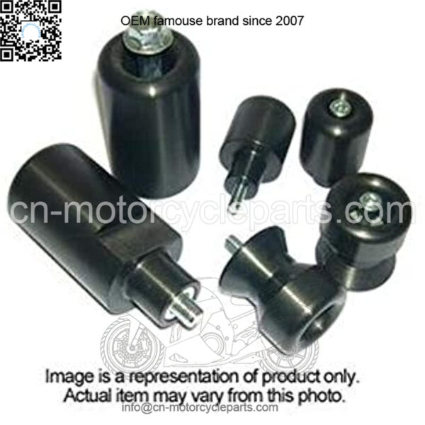Honda CBR600RR CBR600 RR 2007 2008 Black Complete No Cut Frame Slider Kit Includes No Cut Frame Sliders Swing Arm Spools and Bar Ends - Fits ABS & NON ABS Models - 755-3319