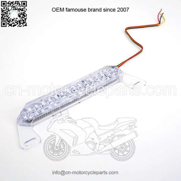 Free shipping motorcycle modified rear license plate flashing light ghost fire LED brake light 12V electric car red and blue flashing - Image 2