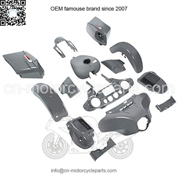 Inner Outer Fairing Stretched Saddlebags Vented Lower Fairing Side Cover Front Rear Fender Gas Tank Gray Bodywork Bodykits Fit For Harley CVO Street Glide 2018 2014-2020 - Image 3