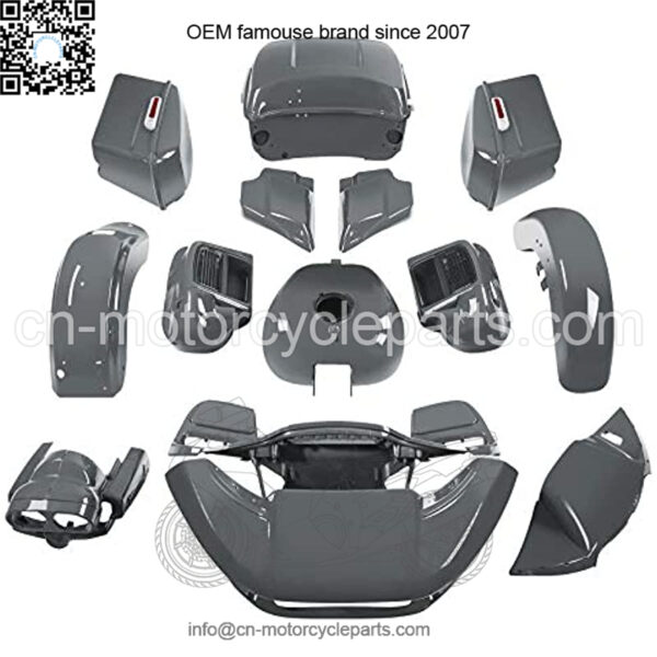 Inner Outer Fairing Trunk Saddlebags Vented Lower Fairing Side Cover Front Rear Fender Gas Tank Gray Bodywork Bodykits Fit For Harley CVO Road Glide 2018 Road Glide Limited 2015-2020
