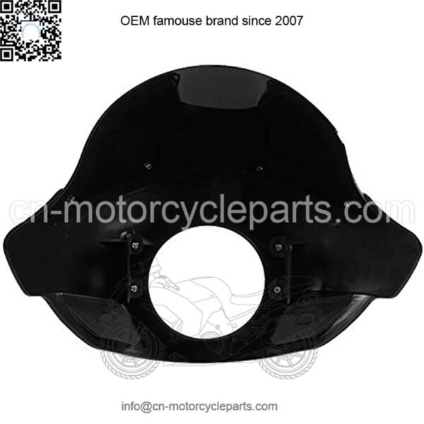 Krator Universal Blackout Windshield Headlight Fairing Compatible with 35mm-49mm Forks - Fits Most 5.75" Headlights, Black, 16.5" Height x 21" Width (JBM-6015-S) - Image 5