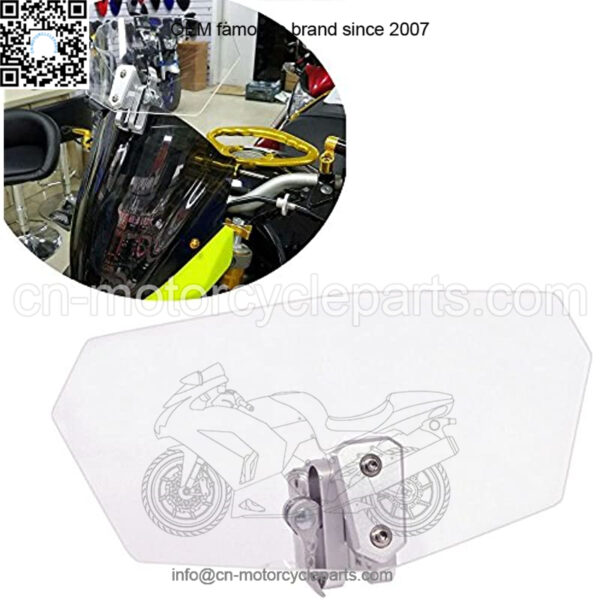 Clear Lens Adjustable Universal Motorcycle Extension Windshield Compatible with Most Motorbikes