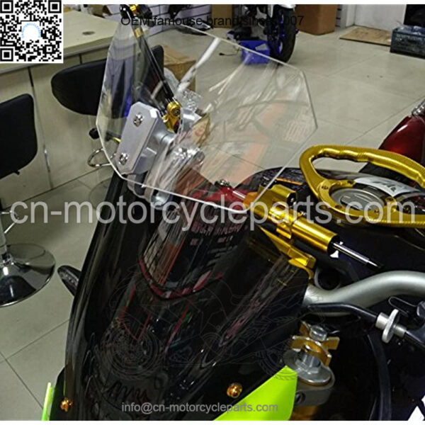 Clear Lens Adjustable Universal Motorcycle Extension Windshield Compatible with Most Motorbikes - Image 5