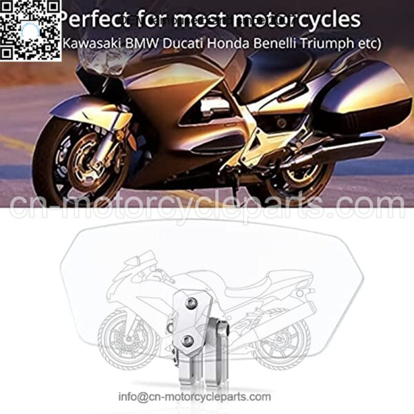 Motorbike Wind Deflector Motorcycle Windscreen Adjustable Clip On Windshield Extension Universal for Motorcycle Racing Bike -Ttranslucent - Image 2
