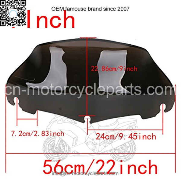 9" Wave Windshield For Harley FLHT FLHTC FLHX Touring Electra Street Glide 2014-2019 Smoked Dark Motorcycle Windscreen - Image 2