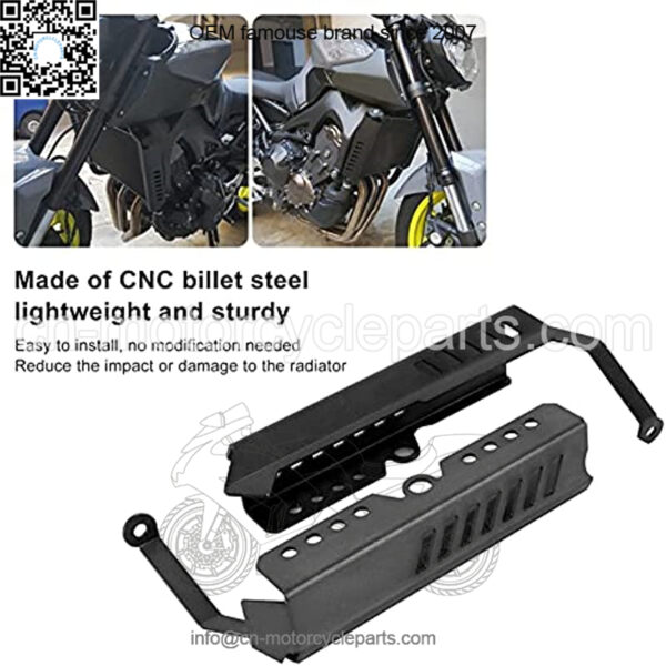 Yctze Oil Cooler Engine Oil Cooler Kit CNC Billet Radiator Side Guards Cover Protector Replacement for Yamaha MT09 FZ09 2013 2017(black) - Image 3