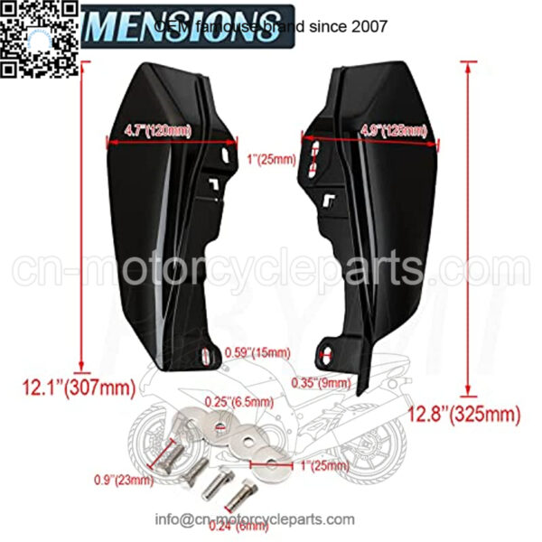 Mid Frame Air Deflector Compatible for Harley Touring Road King Street Electra Glide 2009-2022 (Vivid Gloss Black) - Image 2