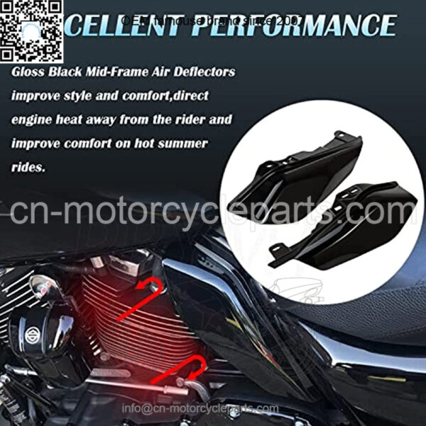 Mid Frame Air Deflector Compatible for Harley Touring Road King Street Electra Glide 2009-2022 (Vivid Gloss Black) - Image 3