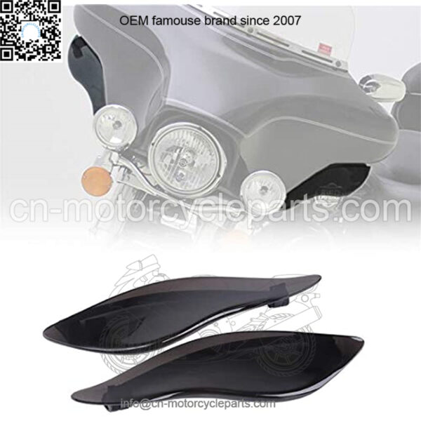 MASTER New Adjustable Air Deflectors Side Wings Windshield Fairing Side Cover Shield Compatible for 2014-2021 Harley Touring Electra/ Street/ Tri Glide CVO ,Dark Smoke