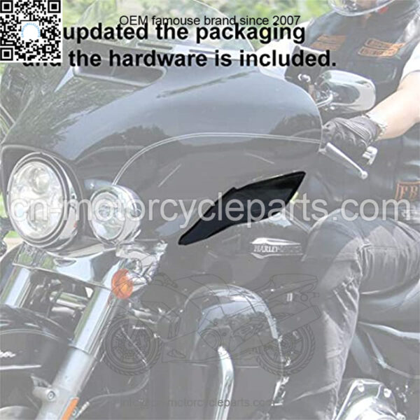 MASTER New Adjustable Air Deflectors Side Wings Windshield Fairing Side Cover Shield Compatible for 2014-2021 Harley Touring Electra/ Street/ Tri Glide CVO ,Dark Smoke - Image 2