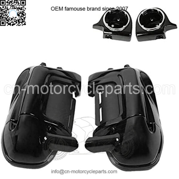 Lower Vented Leg Fairings + 6.5" Speaker Box Pods Fits For Harley Road Street Glide 1983-2013 - Image 2