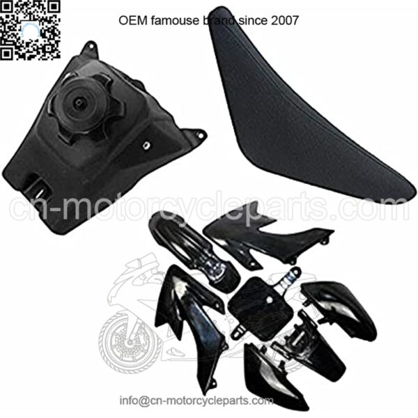 MOTO Black Plastic Fender Fairing Seat Gas Tank Kits for Honda CRF50 XR50 TaoTao Coolster Roketa SDG SSR Pit Dirt Bike