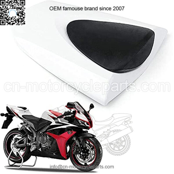 Motorbike Rear Fairing Seat Cowl Passenger Rear Seat Cover Pillion Tail Cowl Fit for Honda CBR600RR F5 2007 08 09 10 11 2012 ABS plastic Rear Seat Cover cowl (White Color)