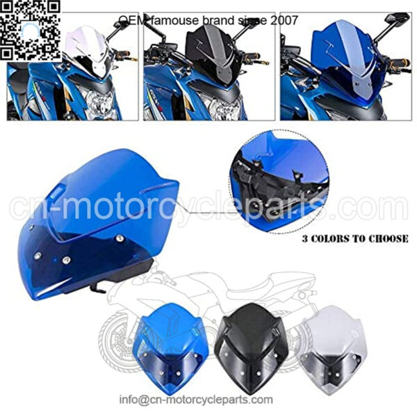 Motorcycle ABS Plastic Windscreen Windshield Fairing Wind Shield Screen Protector with Mounting Bracket for Suzuki GSXS GSX-S 1000 GSXS1000 2015 2016 2017 2018 2019 2020 2021 Accessories(Smoke)