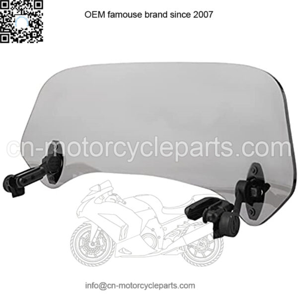 Motorcycle Adjustable Wind Screen,Universal Motorcycle Modified Extension Deflector Windscreen Windshield Spoiler Air Deflector Motorcycle Accessories (Smoked)