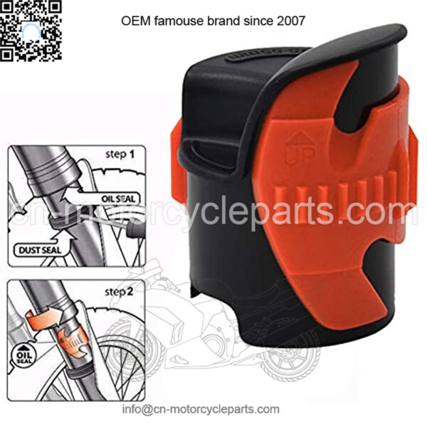 Motorcycle Fork Oil Seal Tool Universal Motorcycle Front Seal Oil Shock Absorber Cleaning Clean Fork Cleaner Sealing Repair Tool Shock Repairing Absorber Tool 45mm-55mm, Orange - Image 2