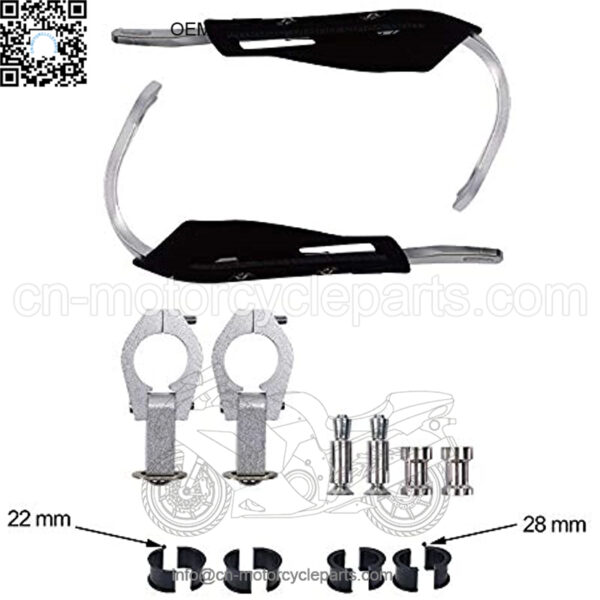 Meekear Motorcycle Universal Handguards, Aluminum Alloy Handlebar Guards - 7/8" 22mm and 1 1/8" 28mm for Motocross Dirt Bike Hand Guards Motorcycle Hand Guard Shield (Black) - Image 2