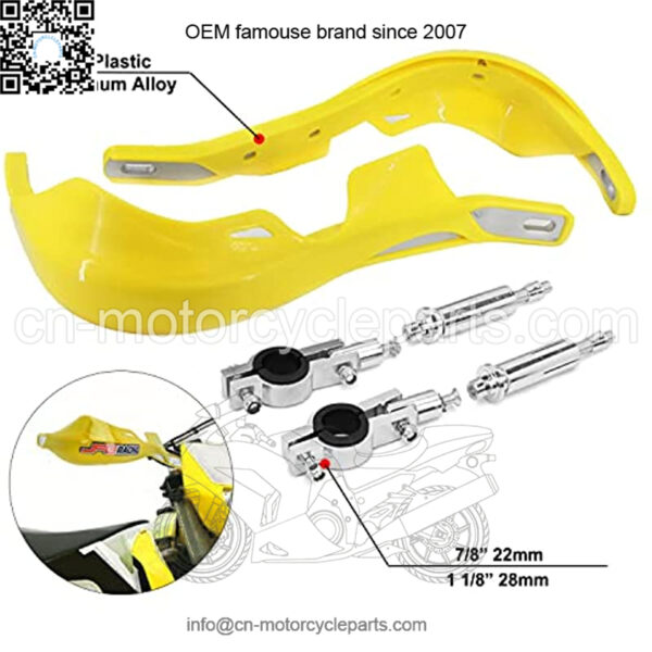 RACING Motorcycle Universal Handguards Aluminum Hand Guards Brush Bar For off Road ATV For Motocross Dirt Bike Enduro -Yellow