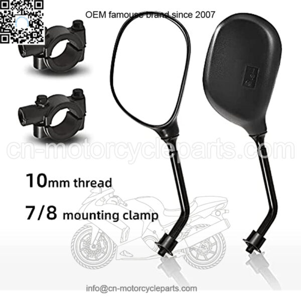 Trkimal Universal Adjustable ATV Motorcycle 360 Degrees Ball-Type Side Rearview Mirror with 7/8   Handlebar Mount Compatible for Motorcycle, Scooter, Atv, Dirt Quad Bike, Etc.