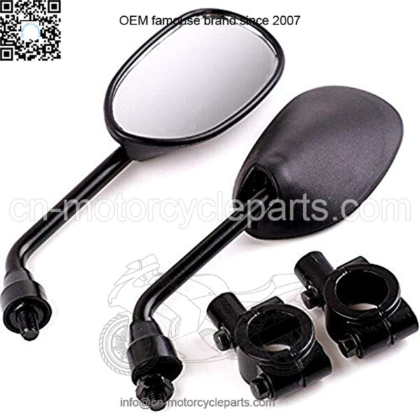 Black Retro Style Side Rearview Mirror w/ 7/8" Handlebar Mount 8mm Adaptor For Mountain Bike BMX Bicycle Motorcycle Dirt Bike ATV Cruiser Chopper-Pair