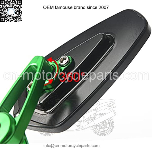 CNC Aluminum Alloy Motorcycle Mirror Apply to 22MM 25MM 7/8" Motorcycle Handlebar Ends Interface, Bar End Mirrors for Motorcycle for Off Road Street Sport Cruiser Motorcycles Mirror (Green/Gold/Orange/Red) - Image 3