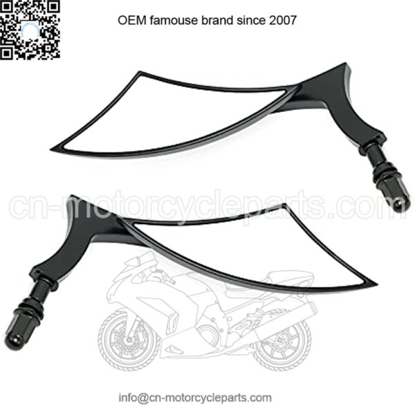 Motorcycle Rear View Mirrors Compatible with Harley Davidson Cruiser Softail Touring Road King Street Glide, 360 Degree Adjustment Black Blade