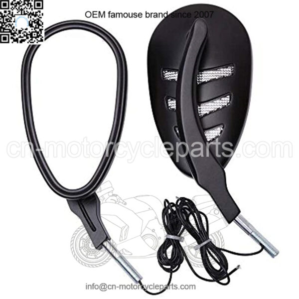 Motorcycle Black Rearview Mirror Integrated LED Arrow Turn Signal Side Mirrors Aluminum Compatible with Harley Road King Softail Dyna - Image 3