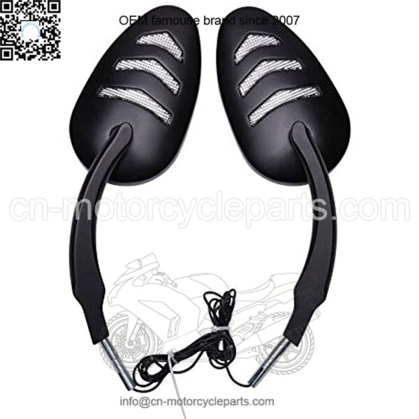 Motorcycle Black Rearview Mirror Integrated LED Arrow Turn Signal Side Mirrors Aluminum Compatible with Harley Road King Softail Dyna - Image 4