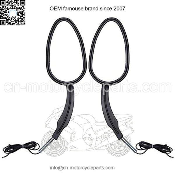 Motorcycle Black Rearview Mirror Integrated LED Arrow Turn Signal Side Mirrors Aluminum Compatible with Harley Road King Softail Dyna - Image 5