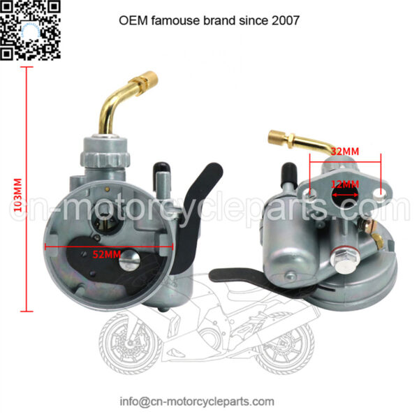 Motorcycle Carburetor Bing SSE 12mm Puch MS/MV ILO Moped DKW 1/12/225 - Image 2
