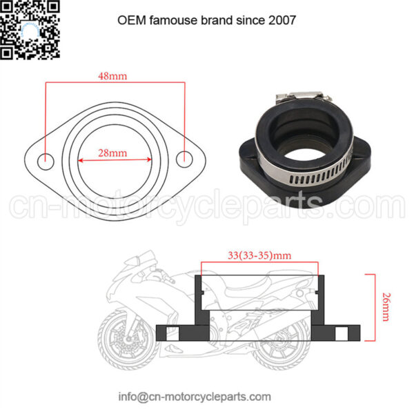 Carburetor interface intake manifold connector VM24 26 28 PE 28 PWK 28 30 mm