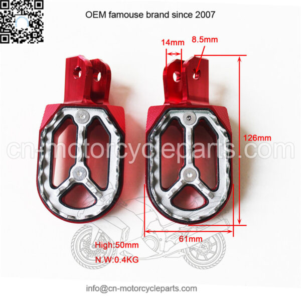 CNC motorcycle pedal (red) - Image 3