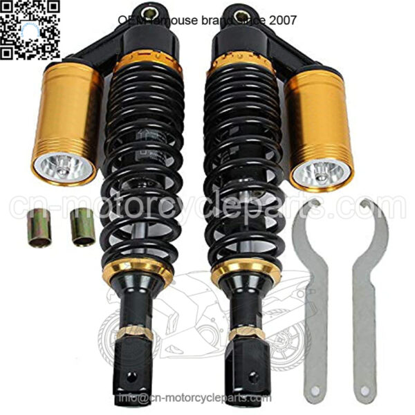 Motorcycle Shock Motorcycle Rear Shocks ATV Shocks Absorber 13.4"/340mm Rear Suspension for Honda Kawasaki Suzuki Yamaha ATV Go Kart Scooter Dirt Bike 125cc 110cc 2pcs (Black & Gold)