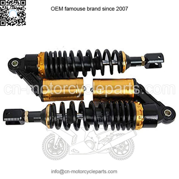 Motorcycle Shock Motorcycle Rear Shocks ATV Shocks Absorber 13.4"/340mm Rear Suspension for Honda Kawasaki Suzuki Yamaha ATV Go Kart Scooter Dirt Bike 125cc 110cc 2pcs (Black & Gold) - Image 2