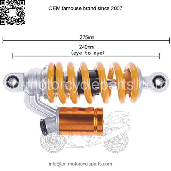 Motorcycles New One Piece Rear Suspension 240mm Air Shock Absorber For Monkey ATV Dirt Bike Pit Quad Yellow - Image 2