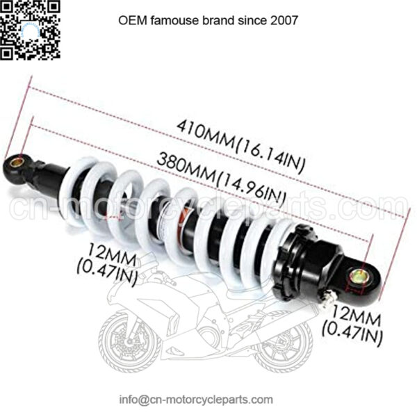 380MM 15" Rear Suspension Shock Absorber for Motorcycle ATV Quad Scooter Bumper Spring 12mm Motorcycle Shock Absorber Rear Motorcycle Shock Absorber - Image 4
