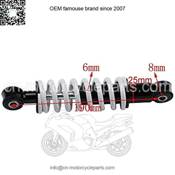 450lb 190mm Rear Shock Suspension for Moped Scooter Fit for Mini Dirt Pocket Bike ATV Motorcycle Rear Shock Motorcycle Shock Absorber - Image 2