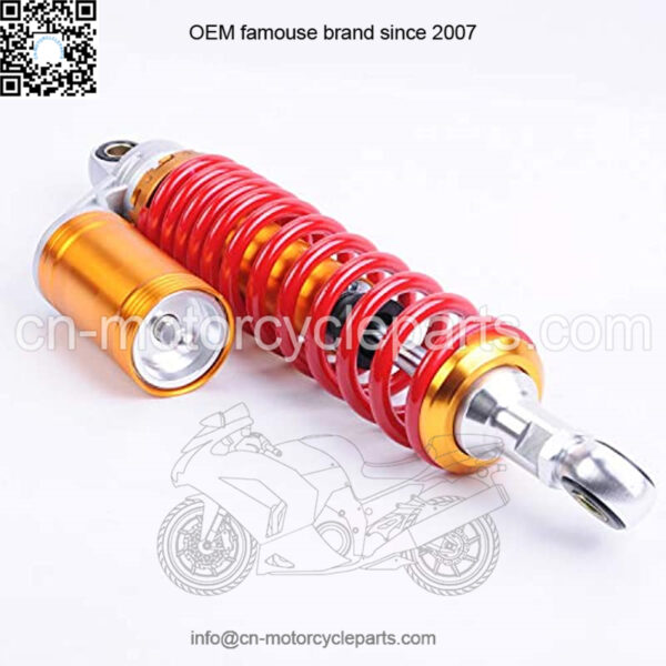 Air Gas Shock Absorbers 370mm 14.6 inches Round Ends Motorcycle Replacement Universal for Suzuki Kawasaki Yamaha Ducati Scooter Atv Quad Dirt Sport Bike Go Kart Red Golden - Image 4